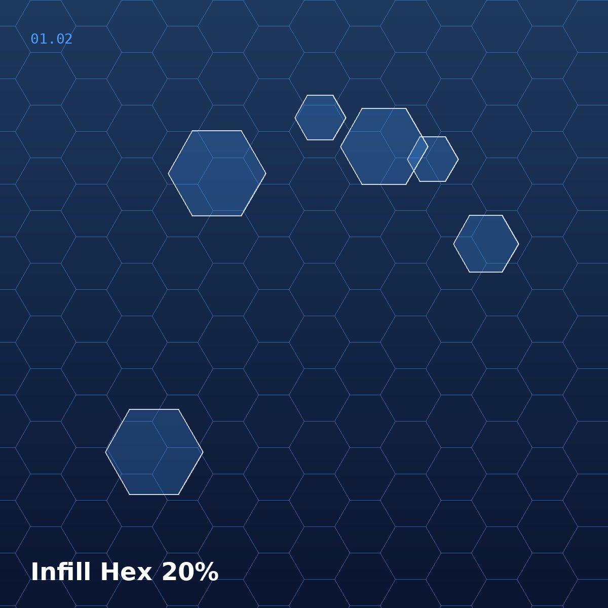 Hexagonales Infill-Muster eines 3D-Druck-Objekts