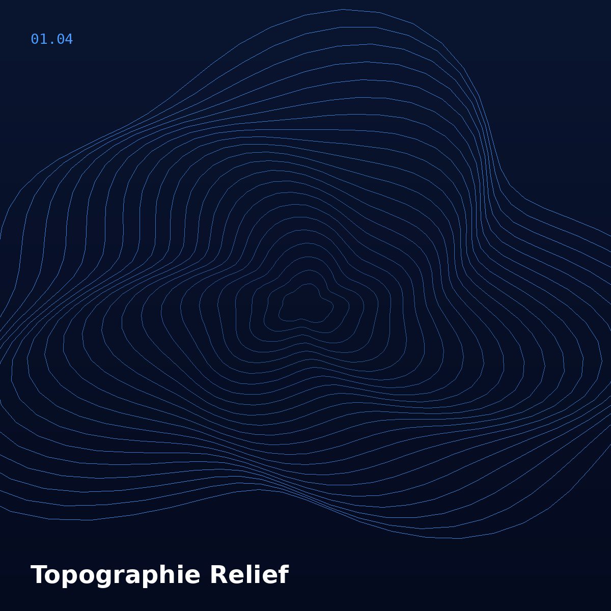 Topographisches Relief mit konzentrischen Höhenlinien